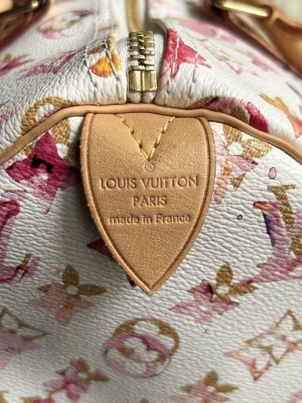 LOUIS VUITTON Watercolor Aquarelle Speedy Bag 30, White - Picture 2 of 16